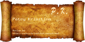 Petry Krisztina névjegykártya